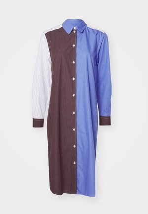 Mads Nørgaard GRID CRISSY DRESS - Shirt dress - grid/amparo blue