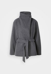 HIGH NECK SHORT JACKET - Sommerjakke - dark grey melange