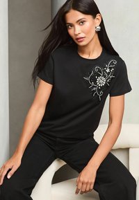 Lipsy Triko s potiskem - black