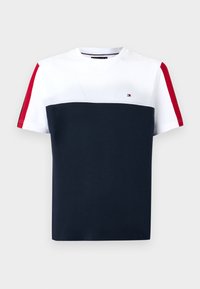 GLOBAL STRIPE COLOURBLOCK TEE - Trükipildiga T-särk - white
