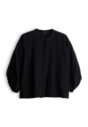 OPUS, OVERSIZED CRINKLE FIT - Camicetta - black