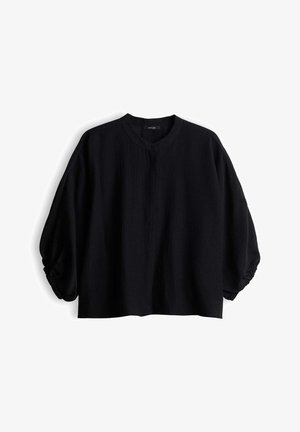 OPUS, OVERSIZED CRINKLE FIT - Camicetta - black
