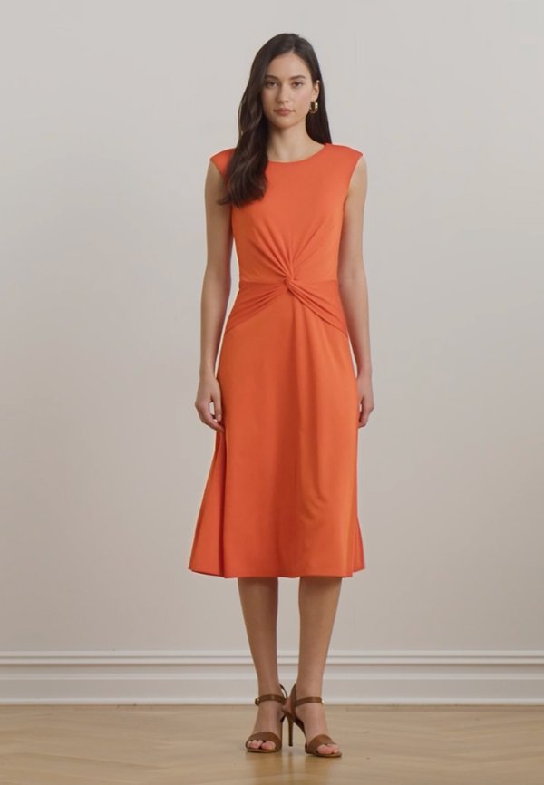 TWIST FRONT JERSEY DRESS - Jersey dress - orange2