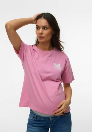 LOCKER GESCHNITTEN RUNDHALS  - T-shirt print - cashmere rose