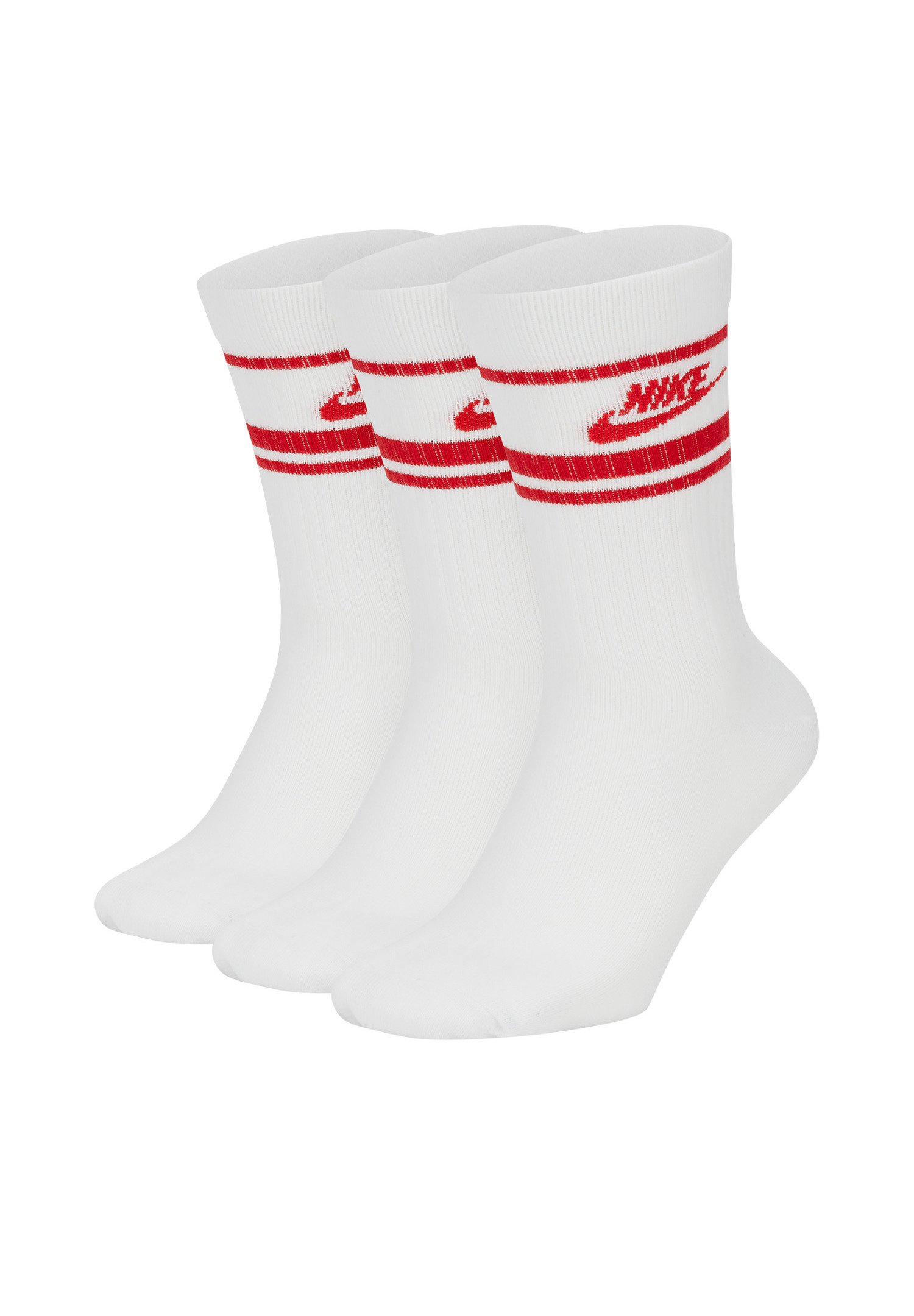 Nike Sportswear LIFESTYLE - TEXTILIEN - SOCKEN ESSENTIAL SOCKS S 3-PACK -  Calze sportive - weissrot/bianco - Zalando.it