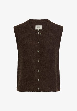 camel active, STRICKWESTE MIT KNOPFLEISTE - Veste sans manches - brown