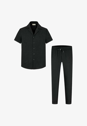 FRILIVIN ENSEMBLE CHEMISE MANCHES COURTES PANTALON - Pantalon classique - noir