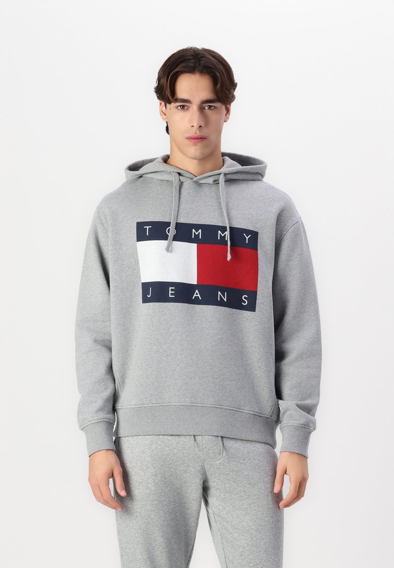 Tommy Jeans - MELANGE FLAG HOODIE - Sweatshirt - grey, Enlarge