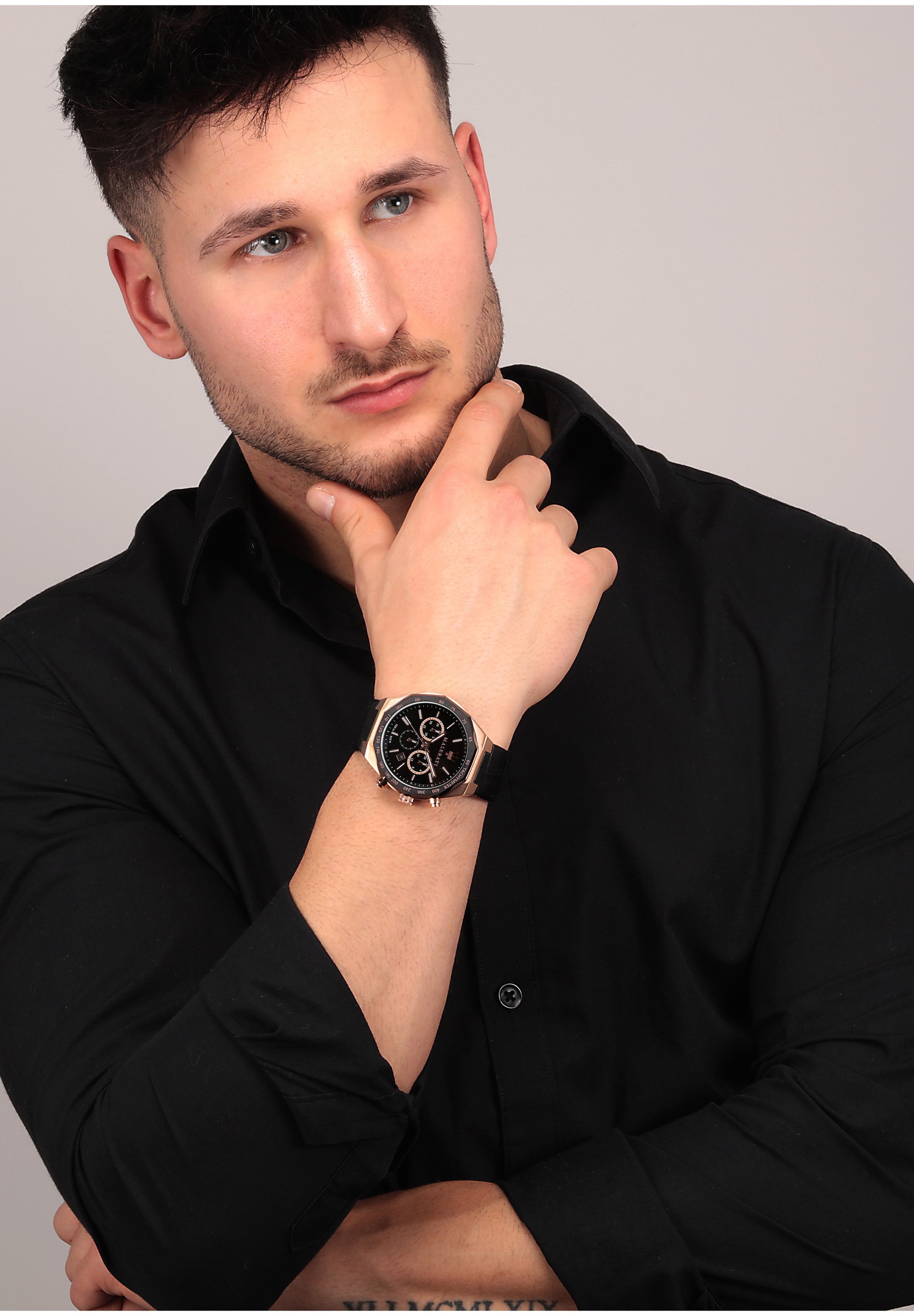 Maserati Watch - schwarz/rose gold/black - Zalando