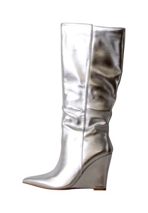 JOIA PARIS BOTTES À TALON ZIP JOIA - Bottes à talons hauts - silver-coloured