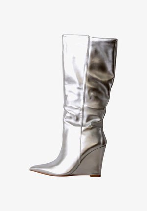 JOIA PARIS BOTTES À TALON ZIP JOIA - Bottes à talons hauts - silver-coloured