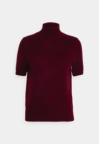 HIGH NECK SHORT SLEEVE - Paprasti marškinėliai - burgundy