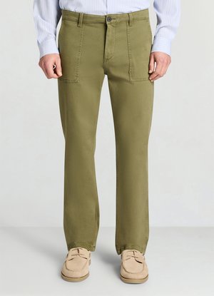 LUNGO TINTA UNITA - Stoffhose - verde militare