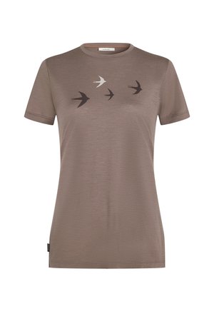 icebreaker, 150 TEE BIRD - T-shirts print - kw brown