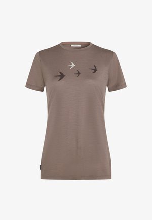 icebreaker, 150 TEE BIRD - T-shirts print - kw brown