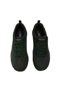 Scarpe sportive nere con tomaia in mesh, punta rotonda e design con lacci. Presentano una soletta in schiuma memory e una suola testurizzata.