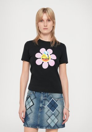 DAISY RINGER TEE - Tricou cu imprimeu - black/multi-coloured