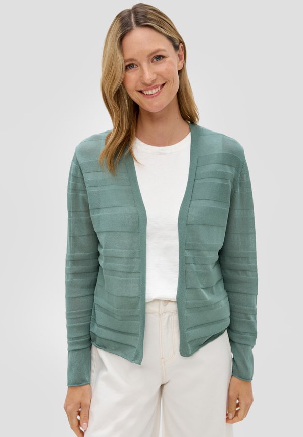 MIT MUSTERSTRUKTUR - Strickjacke - helles petrol