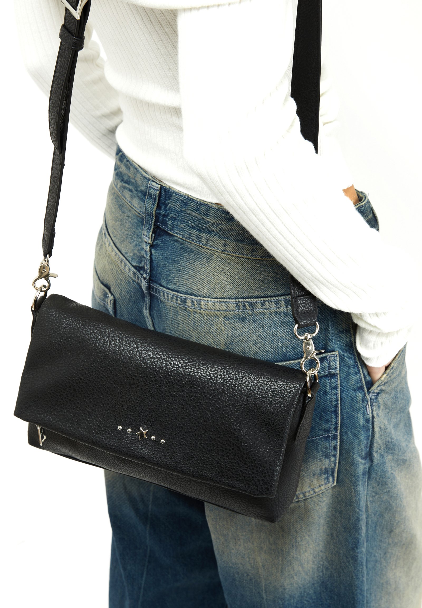 MISAKO Iloas Borsa A Tracolla Donna Marrone - Manico Regolabile E Dettagli In Metallo - 17x22x7 Cm