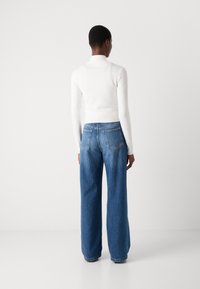 Tommy Jeans ZIP HIGH NECK CARDIGAN - Cardigan - ecru