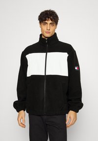 Tommy Jeans FABRIC MIX JACKET - Lehká bunda - black/multi