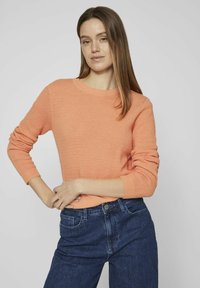 VILA VIDALO O-NECK - Stickad tröja - shell coral