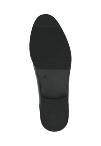 Talpă de pantof neagră cu un model texturat pentru aderență, vârf ușor rotunjit și design plat. Marcajul indică mărimea 4½.
