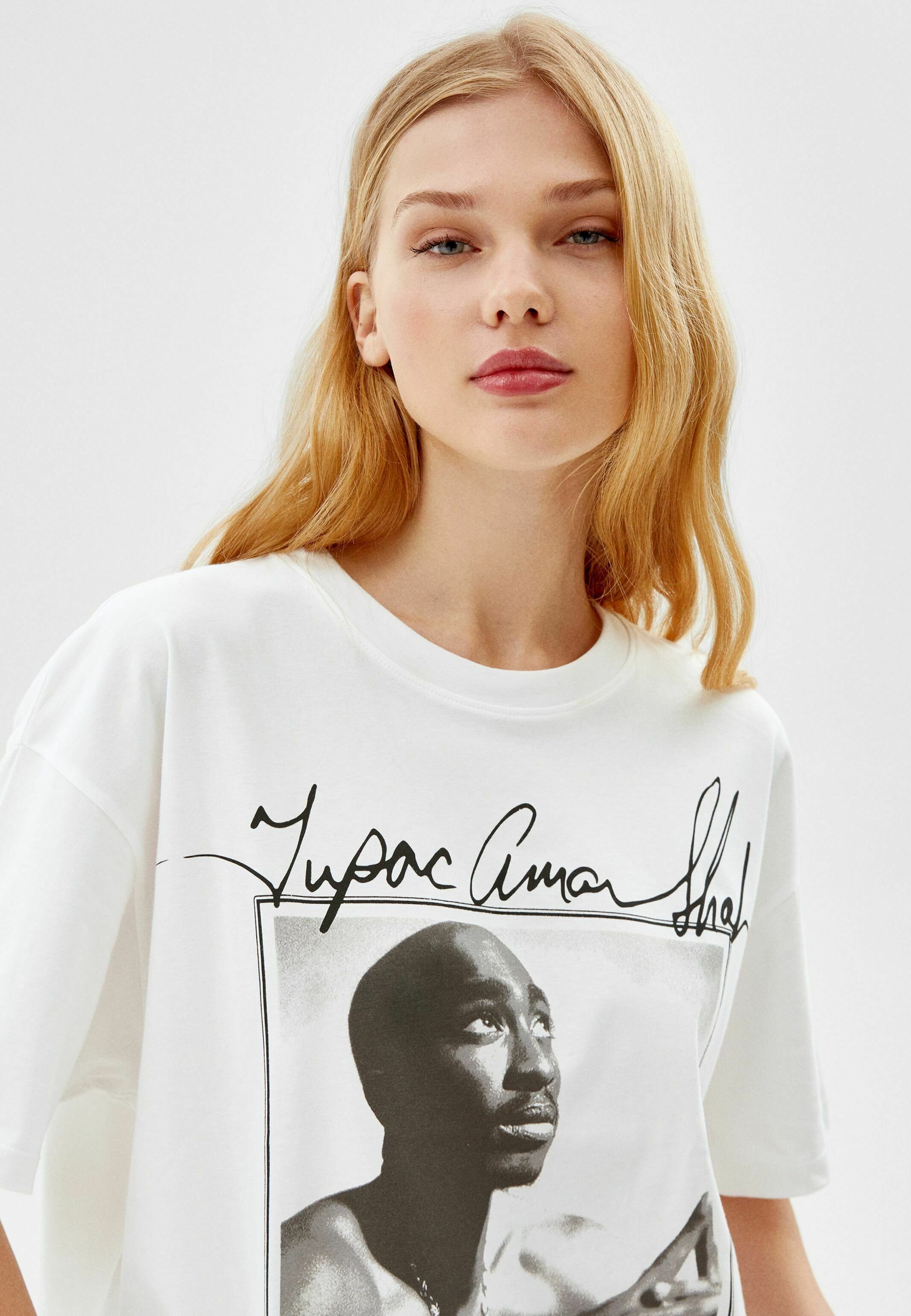 Bershka Print T-shirt - white - Zalando.ie