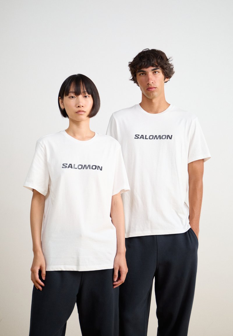Salomon LOGO TEE UNISEX - T-shirt estampada - white