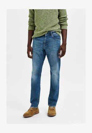 SELECTED HOMME BLUE Jeans Uomo - Denim Nero - Vestibilità Comoda, Taglio Dritto - W38 L34, Cotone Elastico, Stile Nordic