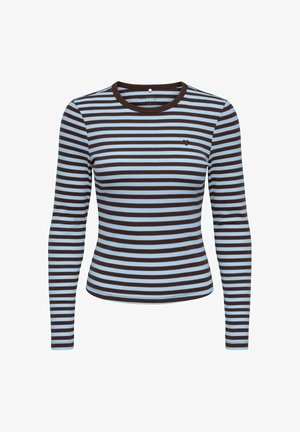 ONLY, ONLVAL L/S O-NECK STRIPE TOP JRS - T-shirt à manches longues - coffee bean