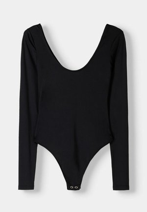 Bershka T-shirt à manches longues - black