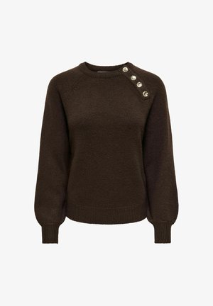 ONLY, ONLEMMA LIFE LS BUTTON ONECK KNT NOOS - Pullover - coffee bean