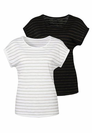 2 PACK - T-shirt print - weiß/schwarz