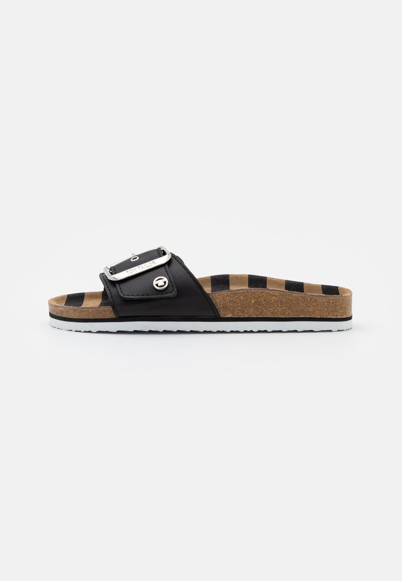 Damen Flache Pantoletten | TOM TAILOR Pantolette flach black/schwarz - JX89574 Damen Flache Pantoletten | TOM TAILOR Pantolette flach black/schwarz - JX89574