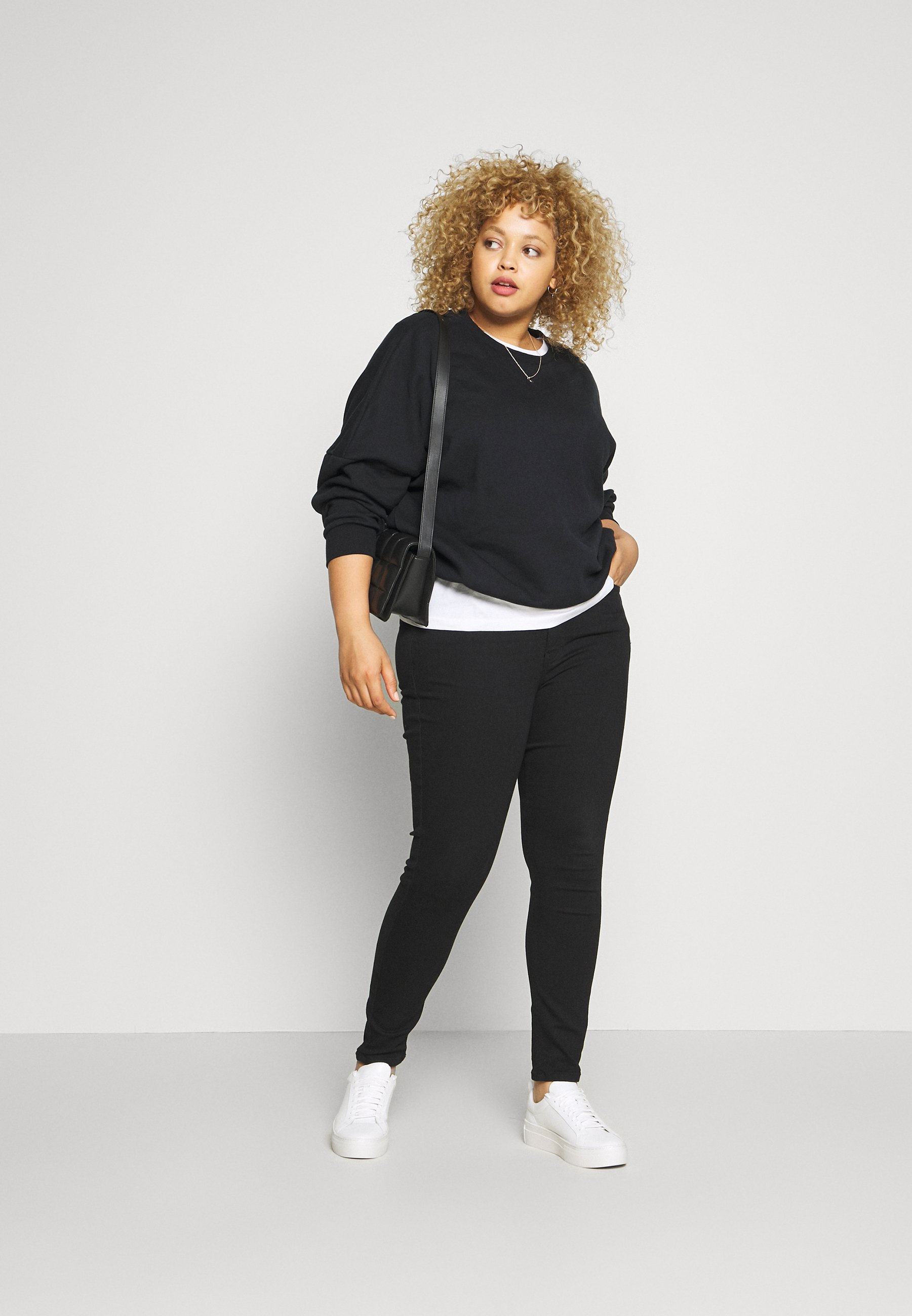 plus size black crew neck sweater