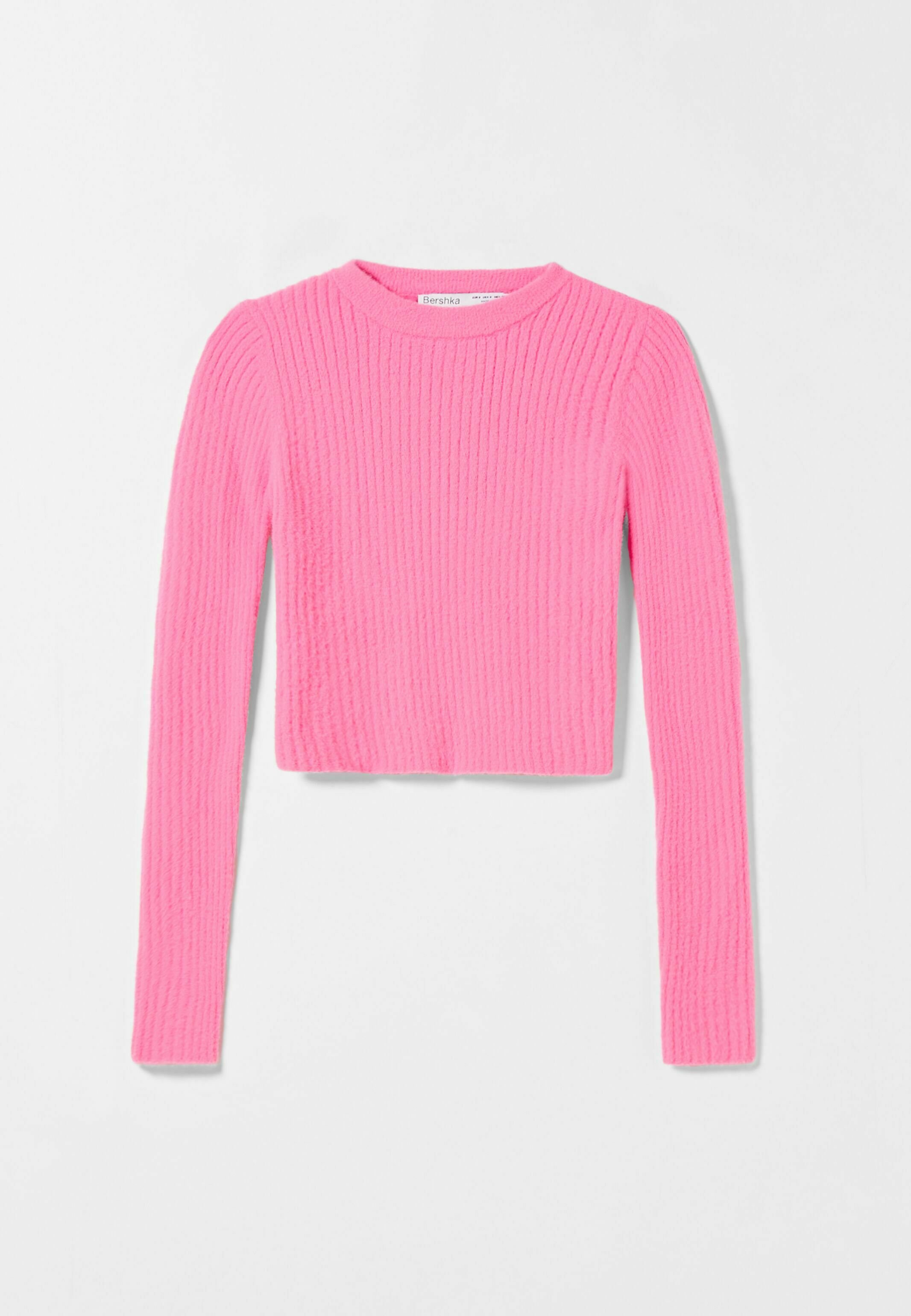 Bershka ROUND NECK - Jumper - pink 