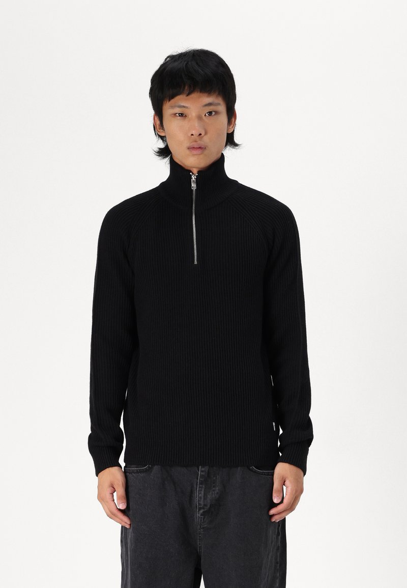 Jack & Jones JJPANNEL HALF ZIP - Trui - black