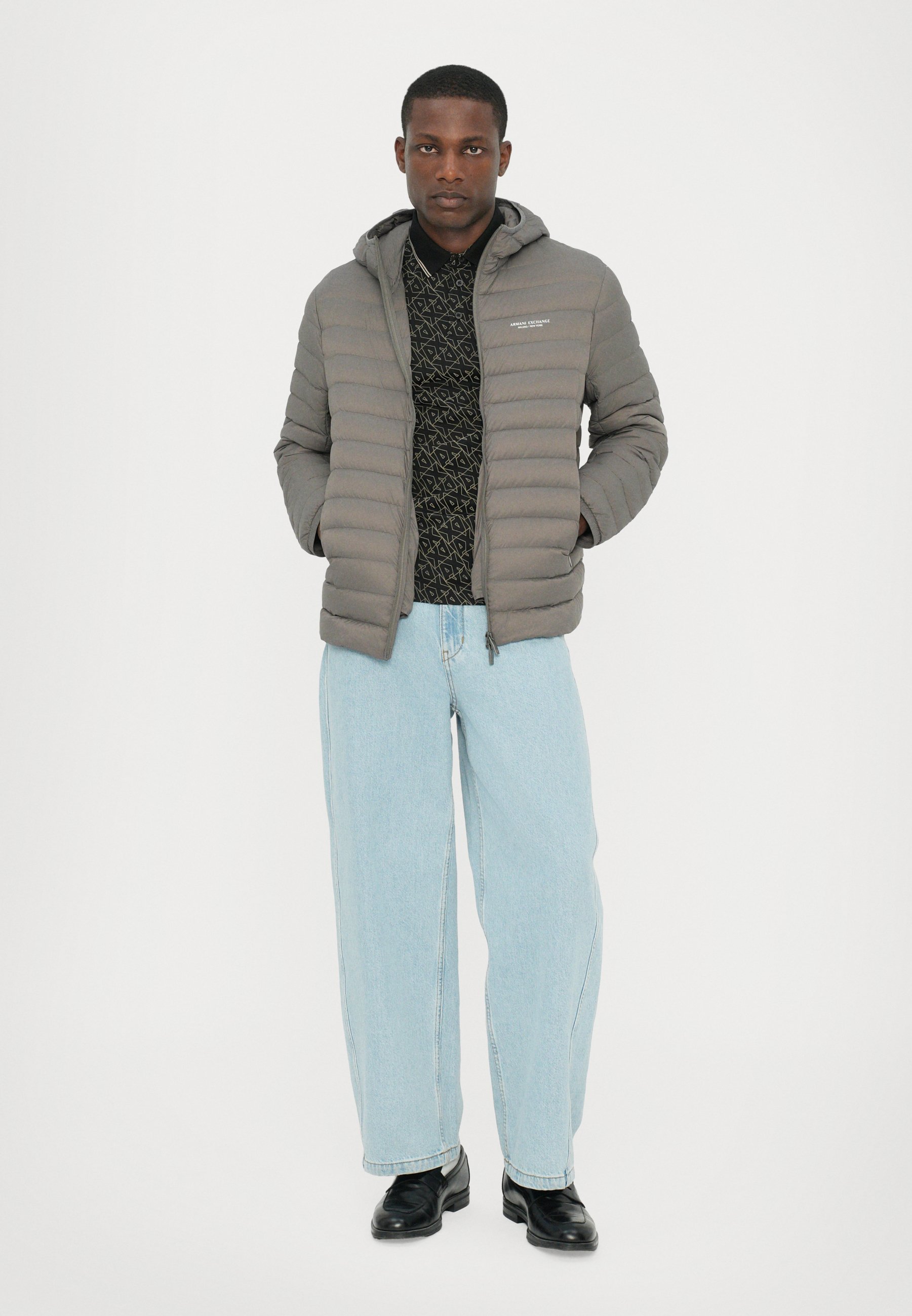 Armani Exchange Down jacket - dark gull gray/grey - Zalando.co.uk