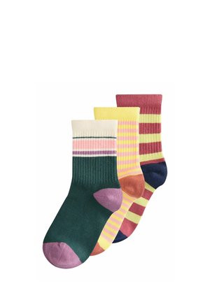 Next, 3 PACK - Socken - navy blue, yellow and plum red