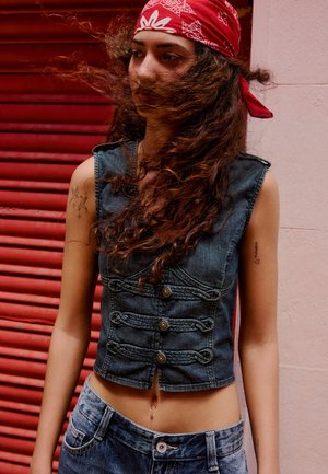 Bershka, WAISTCOAT - Blouse - blue denim
