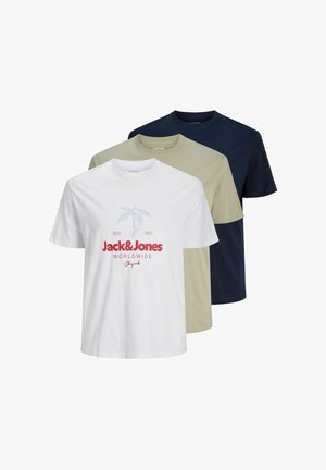 Jack & Jones, T-SHIRT PLUS SIZE 3-PACK T-SHIRT - T-shirts print - bright white