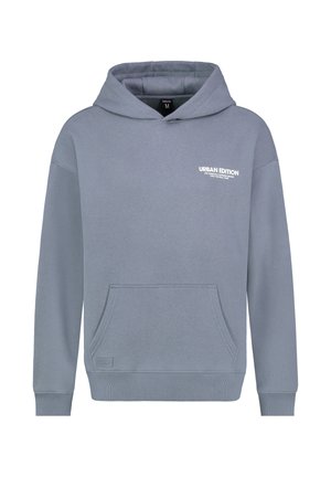 MIT KÄNGURUTASCHE SCHRIFTZUG-PRINT HINTEN - Kapuzenpullover - blau