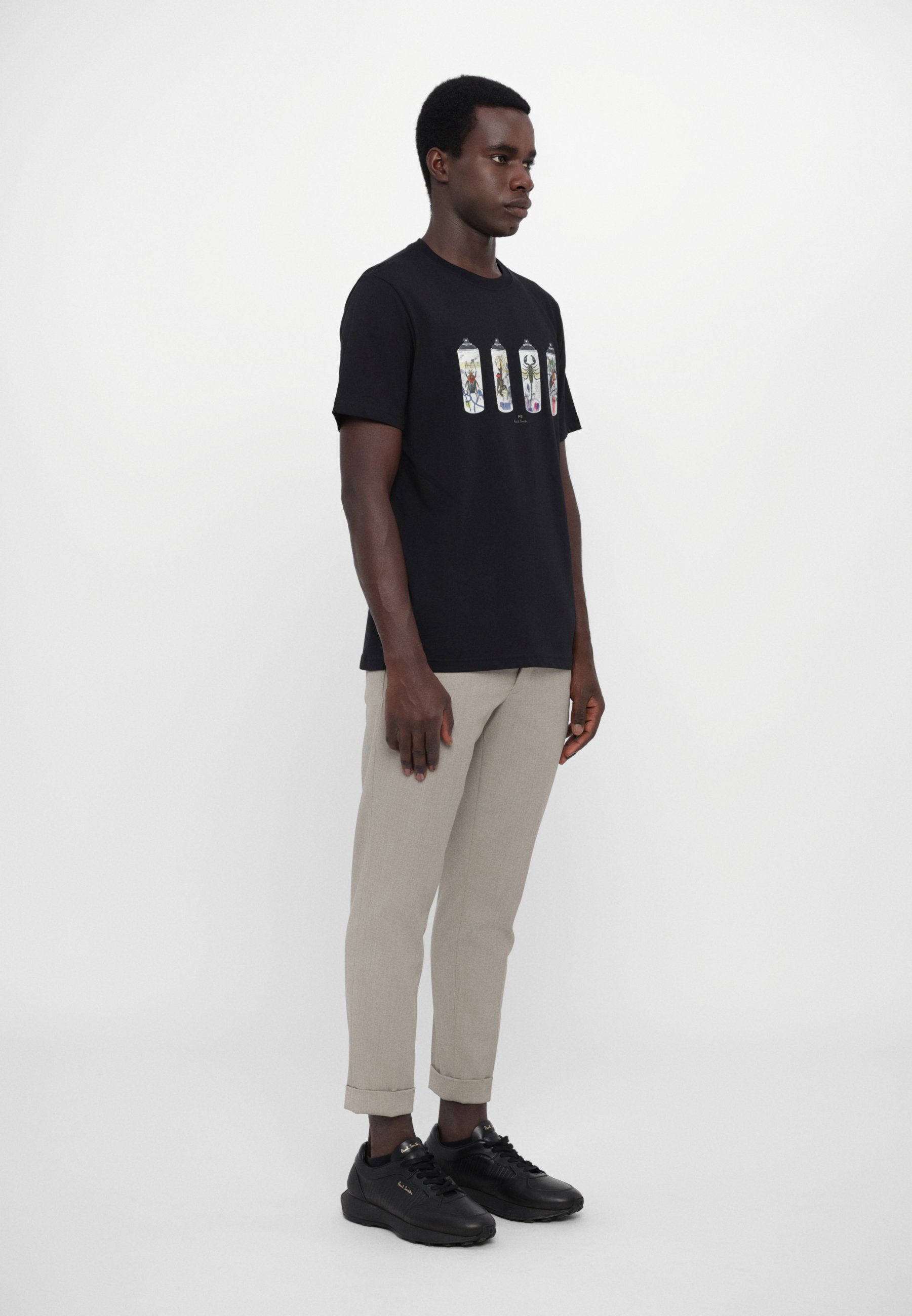 PS Paul Smith ANIMAL SPRAY CANS - Print T-shirt - black