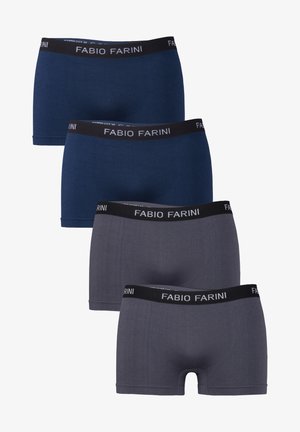 Fabio Farini 4er PACK RETRO BOXERSHORT TRUNKS OHNE SEITLICHE NAHT HIPSTER - Weite Boxershorts - anthracite/dark blue