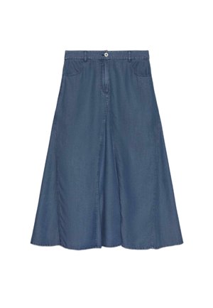 Luisa Viola, GONNA LUNGA IN CHAMBRAY. - Maxinederdele - azzurro