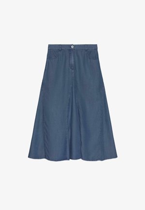 Luisa Viola, GONNA LUNGA IN CHAMBRAY. - Maxirok - azzurro