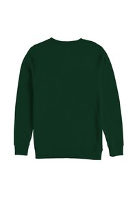 Felpa verde scuro, con collo tondo, maniche lunghe e una texture morbida. Nessun logo o motivo visibile. Vista posteriore mostrata.