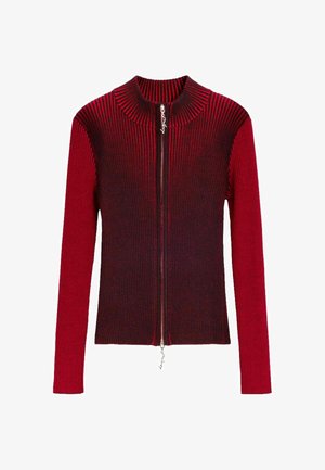 Desigual, FINE ZIP SWEATER - Strickjacke - red