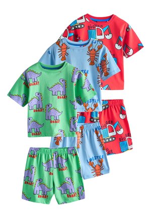 Next, REGULAR FIT - SHORT PYJAMAS 3 PACK SET - Pidžaamakomplekt - blue/green/red dino digger and lobster mixed
